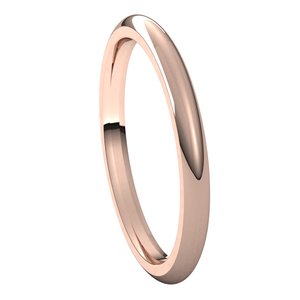 14K Rose 2 mm Half Round Comfort Fit Band Size 7.5 - BN & CO JEWELRY