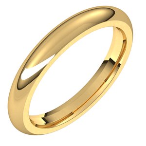 10K Yellow 3 mm Half Round Comfort Fit Band Size 9 - BN & CO JEWELRY