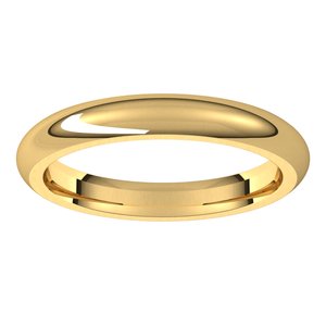 10K Yellow 3 mm Half Round Comfort Fit Band Size 9 - BN & CO JEWELRY