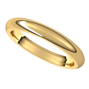 10K Yellow 3 mm Half Round Comfort Fit Band Size 11 - BN & CO JEWELRY