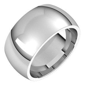 Platinum 10 mm Half Round Comfort Fit Band Size 13 - BN & CO JEWELRY