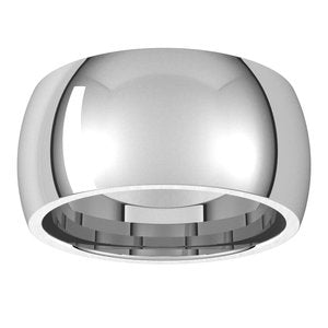 14K White 10 mm Half Round Comfort Fit Band Size 7 - BN & CO JEWELRY