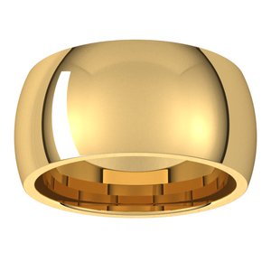 18K Yellow 10 mm Half Round Comfort Fit Band Size 10 - BN & CO JEWELRY