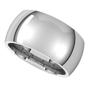 10K White 10 mm Half Round Comfort Fit Band Size 10.5 - BN & CO JEWELRY