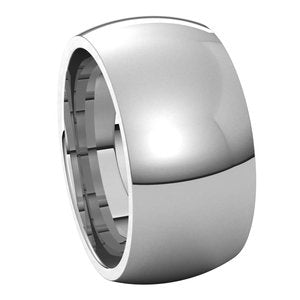 10K White 10 mm Half Round Comfort Fit Band Size 10.5 - BN & CO JEWELRY