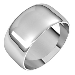 10K White 9 mm Half Round Ultra-Light Band Size 6 - BN & CO JEWELRY