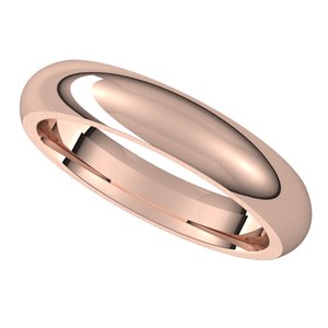 14K Rose 4 mm Half Round Comfort Fit Band Size 13 - BN & CO JEWELRY
