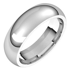 14K White 6 mm Half Round Comfort Fit Band Size 6.5 - BN & CO JEWELRY