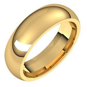 18K Yellow 6 mm Half Round Comfort Fit Band Size 10 - BN & CO JEWELRY