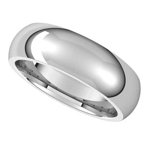 14K White 6 mm Half Round Comfort Fit Band Size 6.5 - BN & CO JEWELRY