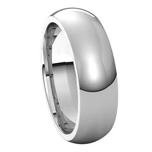 14K White 6 mm Half Round Comfort Fit Band Size 6.5 - BN & CO JEWELRY