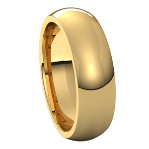 18K Yellow 6 mm Half Round Comfort Fit Band Size 10 - BN & CO JEWELRY