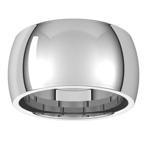 14K White 11 mm Half Round Comfort Fit Band Size 11 - BN & CO JEWELRY