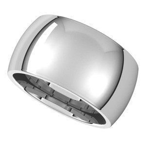 14K White 11 mm Half Round Comfort Fit Band Size 11 - BN & CO JEWELRY