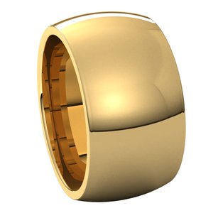 14K Yellow 11 mm Half Round Comfort Fit Band - BN & CO JEWELRY