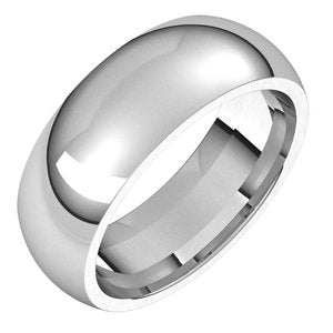 14K White 7 mm Half Round Comfort Fit Band - BN & CO JEWELRY