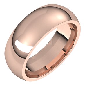 10K Rose 7 mm Half Round Comfort Fit Band - BN & CO JEWELRY