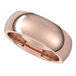 10K Rose 7 mm Half Round Comfort Fit Band - BN & CO JEWELRY