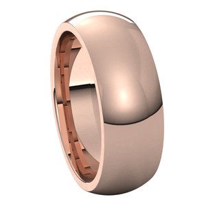 10K Rose 7 mm Half Round Comfort Fit Band - BN & CO JEWELRY