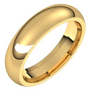18K Yellow 5 mm Half Round Comfort Fit Band Size 7.5 - BN & CO JEWELRY