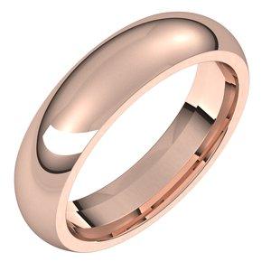 14K Rose 5 mm Half Round Comfort Fit Band Size 13 - BN & CO JEWELRY