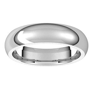 Platinum 5 mm Half Round Comfort Fit Band Size 10 - BN & CO JEWELRY