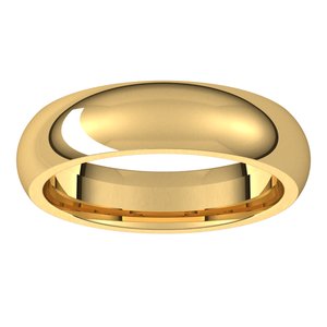 18K Yellow 5 mm Half Round Comfort Fit Band Size 7.5 - BN & CO JEWELRY