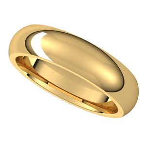 18K Yellow 5 mm Half Round Comfort Fit Band Size 7.5 - BN & CO JEWELRY