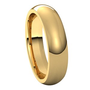 18K Yellow 5 mm Half Round Comfort Fit Band Size 7.5 - BN & CO JEWELRY