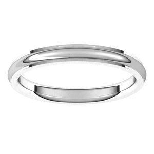 14K White 2.5 mm Comfort Fit Edge Band Size 5 - BN & CO JEWELRY