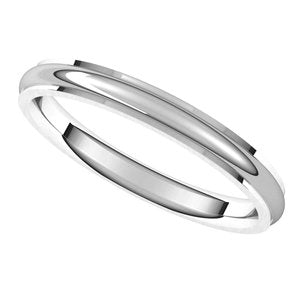 14K White 2.5 mm Comfort Fit Edge Band Size 4 - BN & CO JEWELRY