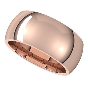 18K Rose 9 mm Half Round Comfort Fit Band Size 10.5 - BN & CO JEWELRY