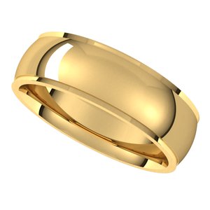 14K Yellow 6 mm Comfort Fit Edge Band Size 8 - BN & CO JEWELRY