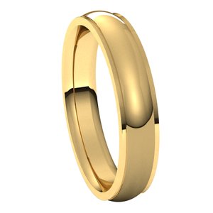 14K Yellow 4 mm Comfort Fit Edge Band Size 4 - BN & CO JEWELRY