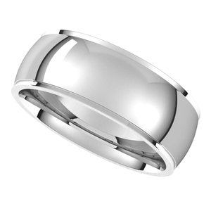 14K White 7 mm Comfort Fit Edge Band - BN & CO JEWELRY