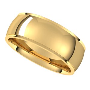 10K Yellow 7 mm Comfort Fit Edge Band - BN & CO JEWELRY