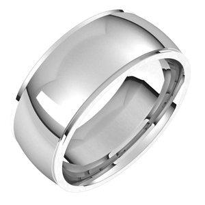 14K White 8 mm Comfort Fit Edge Band Size 10 - BN & CO JEWELRY