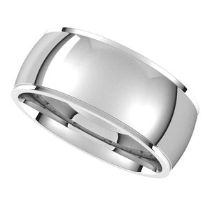 14K White 8 mm Comfort Fit Edge Band Size 10 - BN & CO JEWELRY