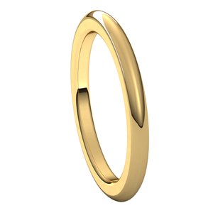 14K Yellow 2 mm Half Round Comfort Fit Heavy Band Size 9 - BN & CO JEWELRY