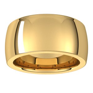 14K Yellow 10 mm Half Round Comfort Fit Heavy Band Size 9 - BN & CO JEWELRY