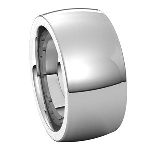 14K White 10 mm Half Round Comfort Fit Heavy Band Size 8.5 - BN & CO JEWELRY