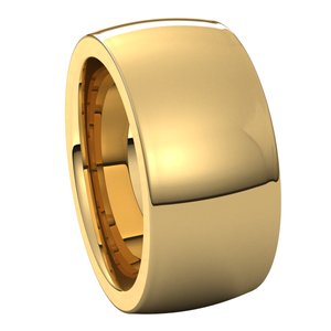14K Yellow 10 mm Half Round Comfort Fit Heavy Band Size 9 - BN & CO JEWELRY