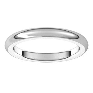 Platinum 2.5 mm Half Round Comfort Fit Heavy Band Size 5 - BN & CO JEWELRY