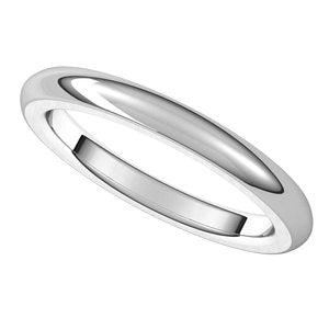 Platinum 2.5 mm Half Round Comfort Fit Heavy Band Size 5 - BN & CO JEWELRY