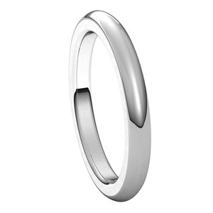 Platinum 2.5 mm Half Round Comfort Fit Heavy Band Size 5 - BN & CO JEWELRY