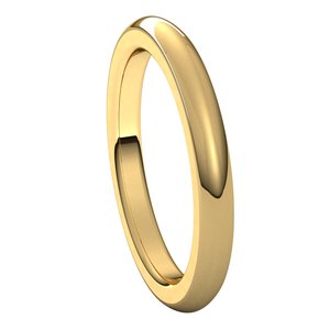 14K Yellow 2.5 mm Half Round Comfort Fit Heavy Band Size 7.5 - BN & CO JEWELRY