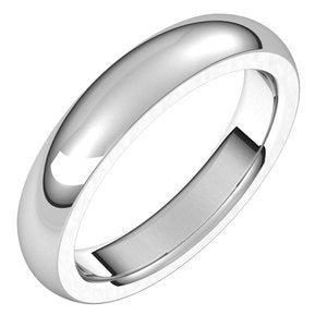 Platinum 4 mm Half Round Comfort Fit Heavy Band Size 7 - BN & CO JEWELRY
