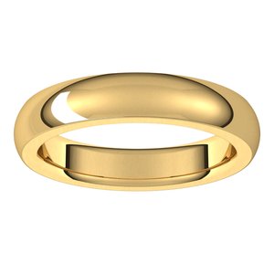 14K Yellow 4 mm Half Round Comfort Fit Heavy Band Size 8.5 - BN & CO JEWELRY
