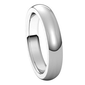 14K White 4 mm Half Round Comfort Fit Heavy Band Size 14.5 - BN & CO JEWELRY