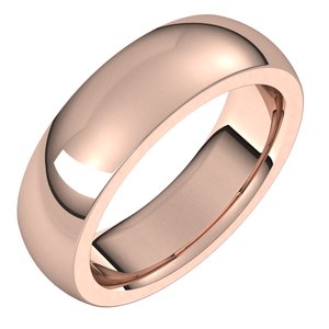 14K Rose 6 mm Half Round Comfort Fit Heavy Band Size 8 - BN & CO JEWELRY